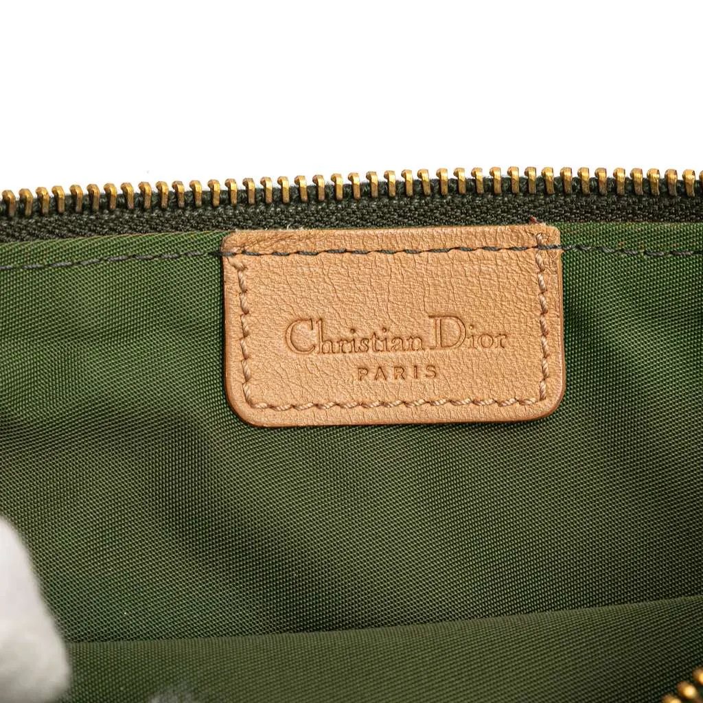 Dior Mini Diorissimo Canvas Saddle Pochette Green Canvas Good - Box View
