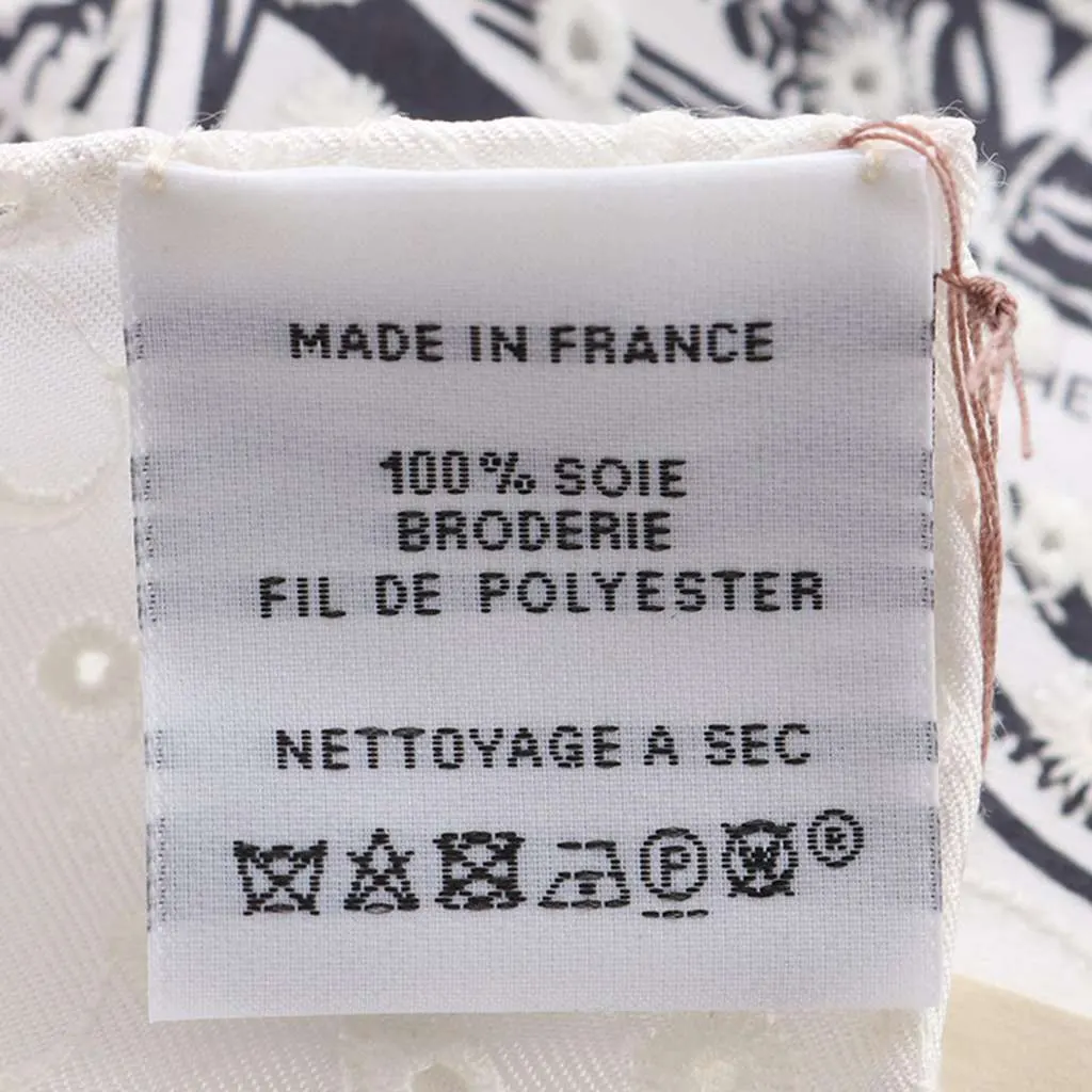 Hermès Brides de Gala Broderie Anglaise Silk Scarf 70 White Silk Very good - Inside View