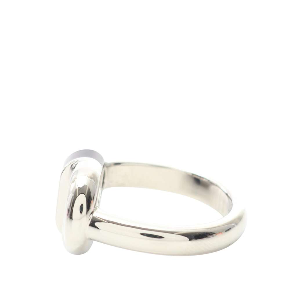 Hermès Palladium Plated Lacquered Maillon ring - 3