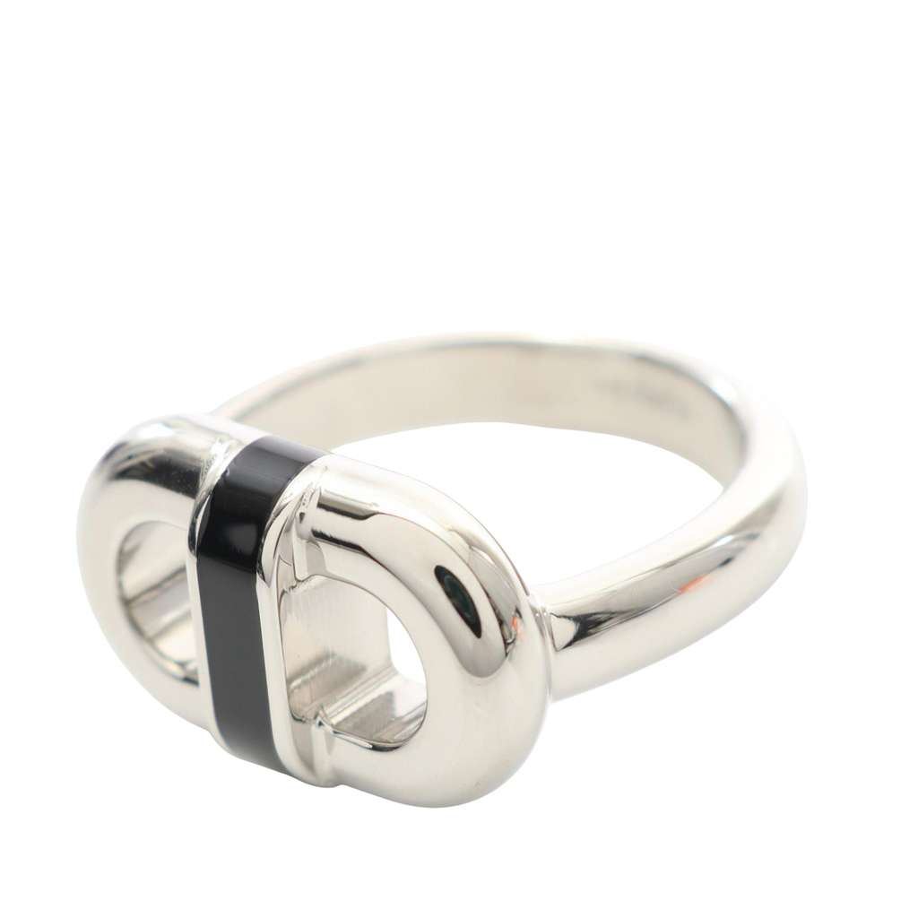 Hermès Palladium Plated Lacquered Maillon ring - 4