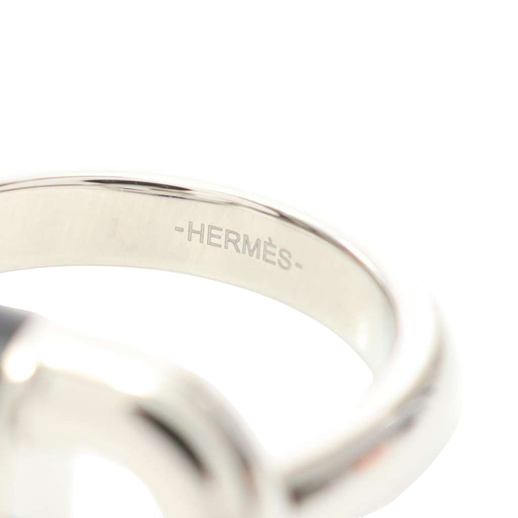 Hermès Palladium Plated Lacquered Maillon ring - 5