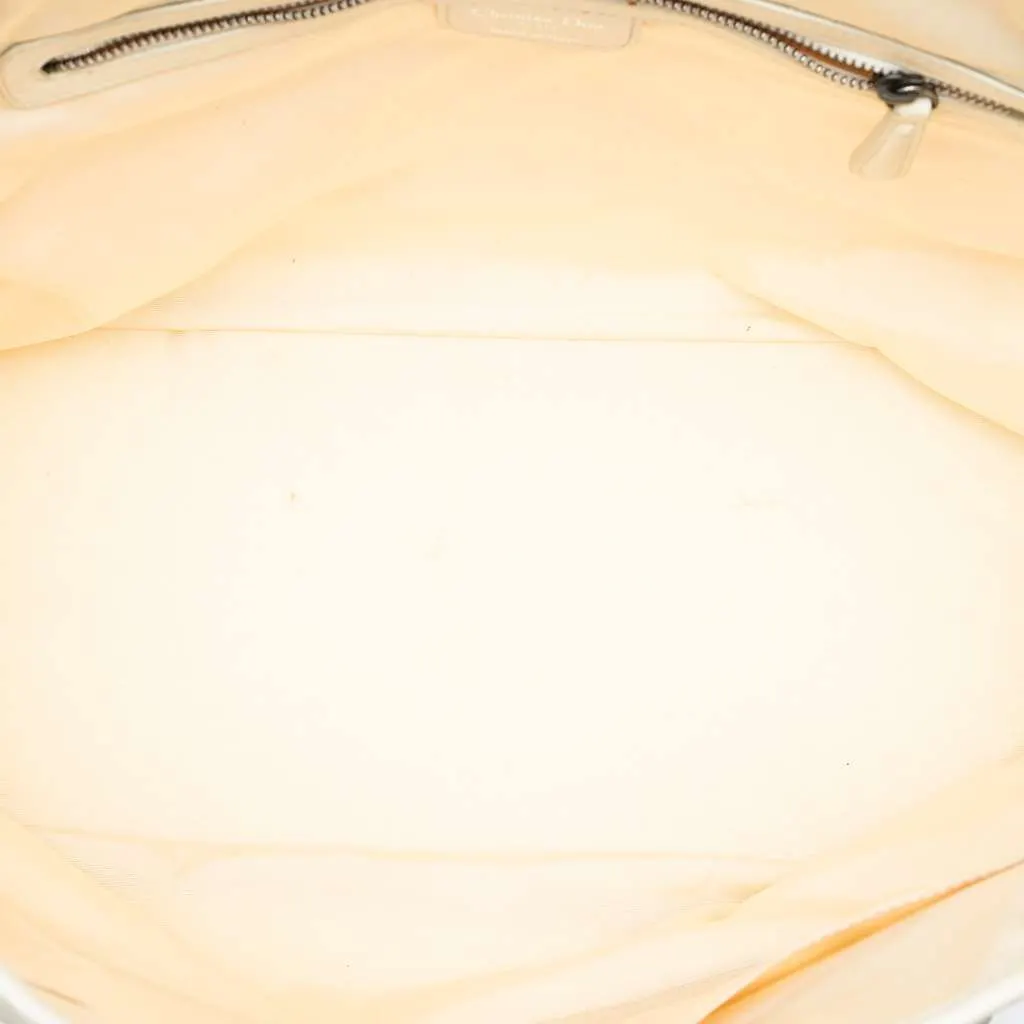 Dior Medium Coated Canvas Cannage Panarea Tote White Canvas Good - Model View