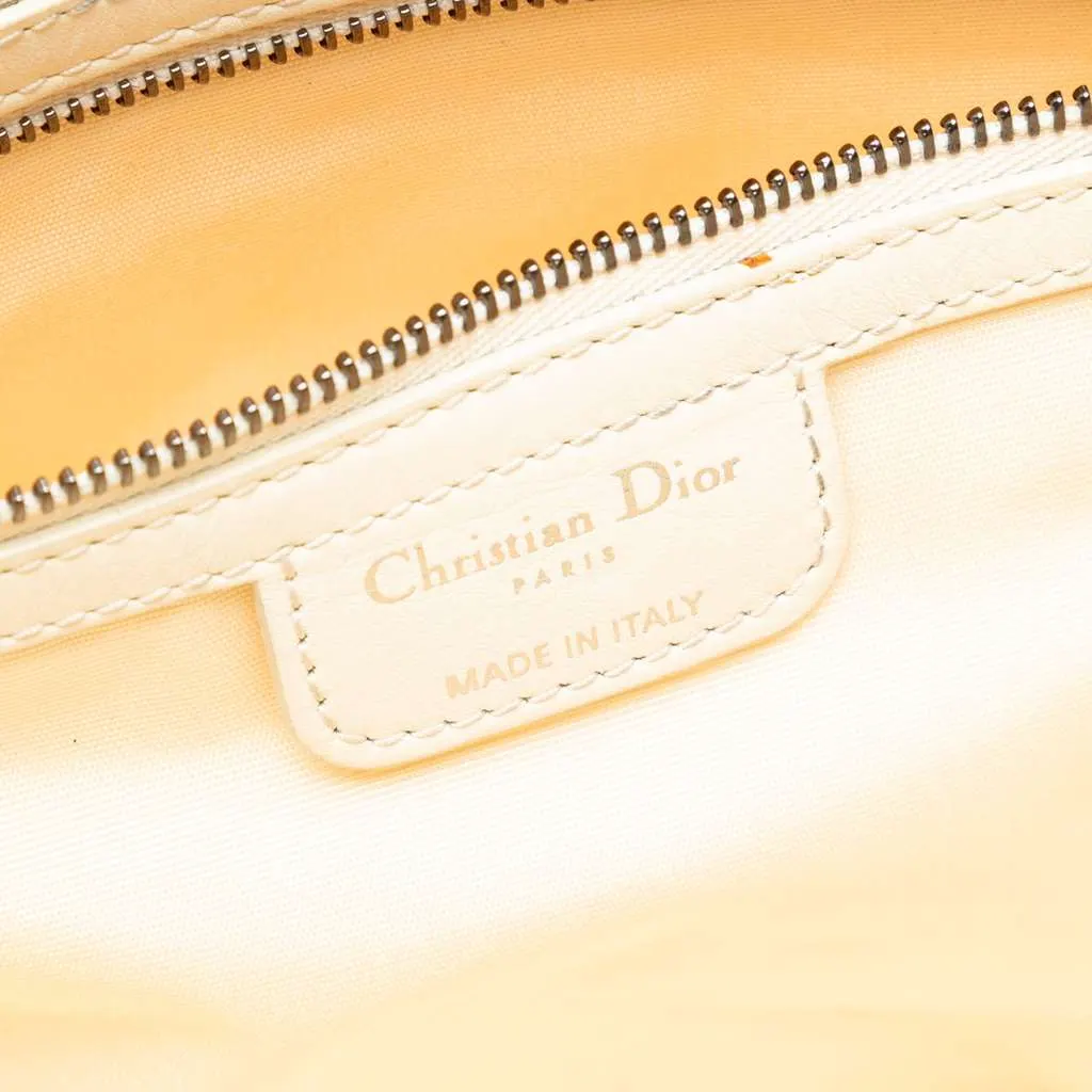 Dior Medium Coated Canvas Cannage Panarea Tote White Canvas Good - Box View