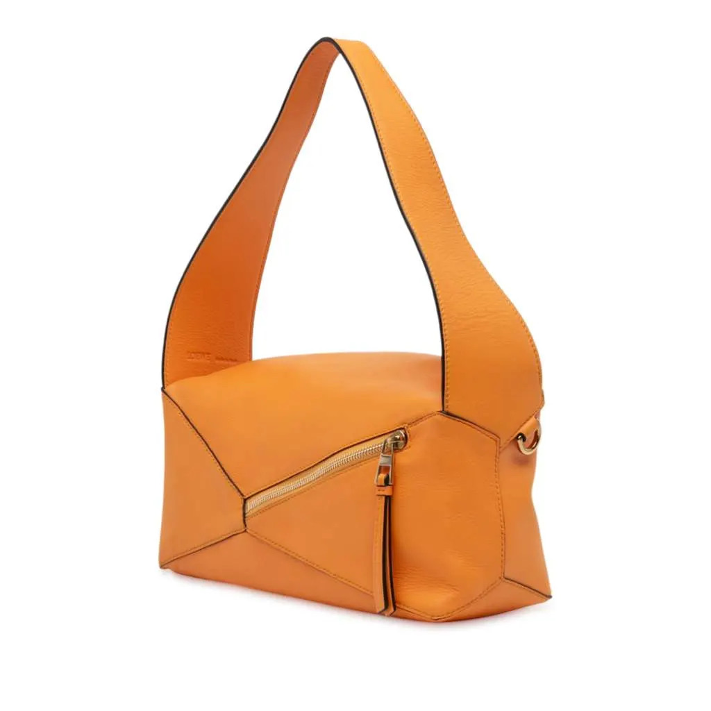 Loewe Calfskin Puzzle Hobo Orange Leather Very good - Back View