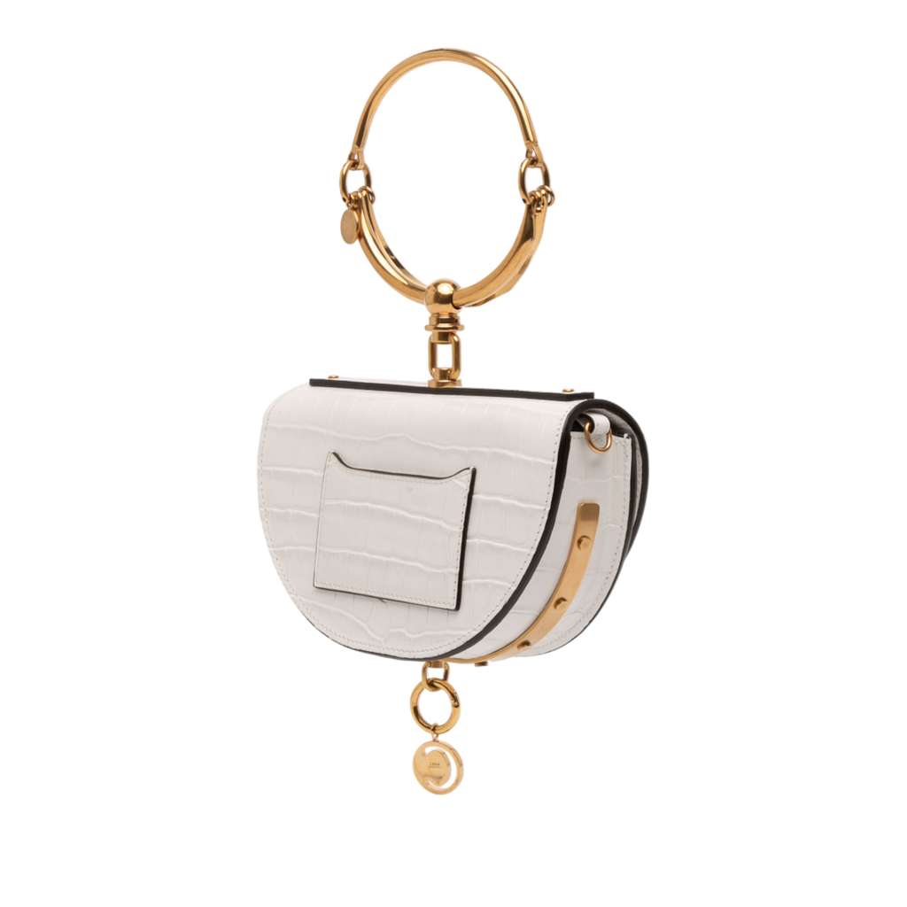 Chloé Mini Croc Embossed Calfskin Nile Bracelet Satchel - 2