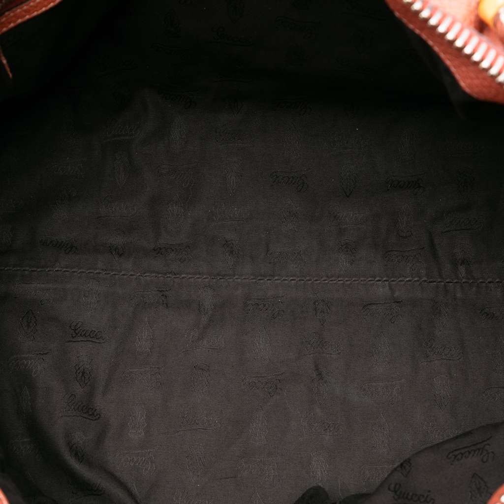 Gucci Medium Leather Bamboo Bar Tote - 4