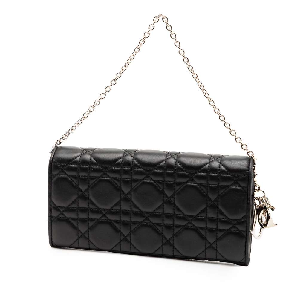Dior Lambskin Cannage Lady Dior Wallet On Chain - 2