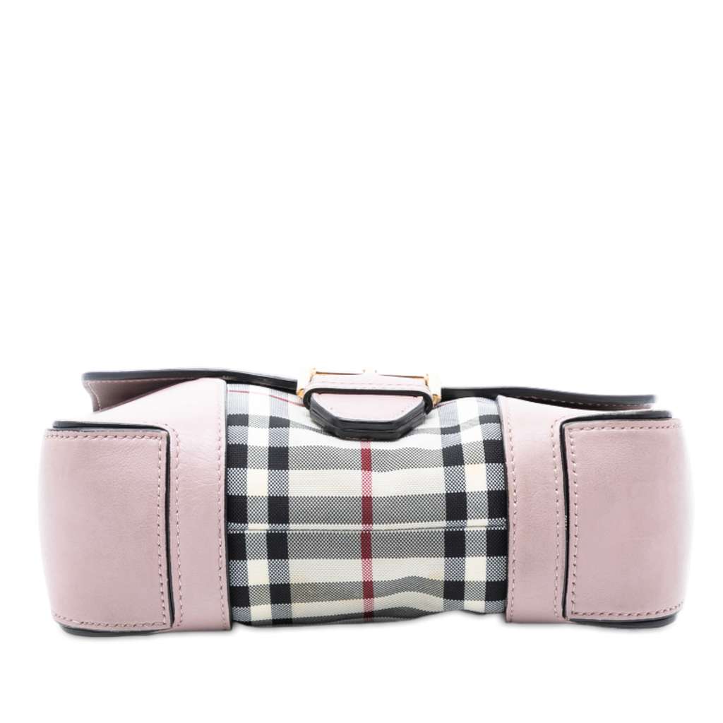Burberry Small Haymarket Check Trimmed Leather Dickens Crossbody - 3