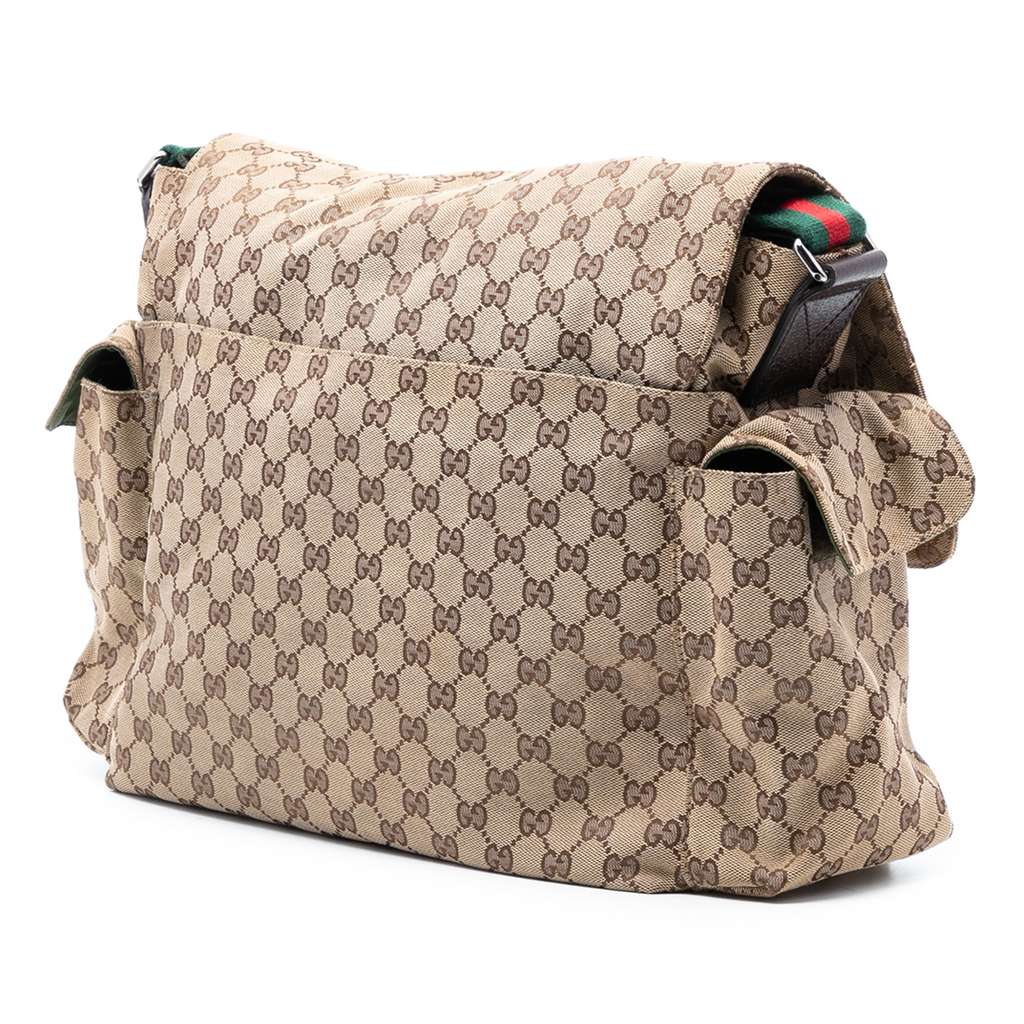 Gucci GG Canvas Web Flap Diaper Bag - 2