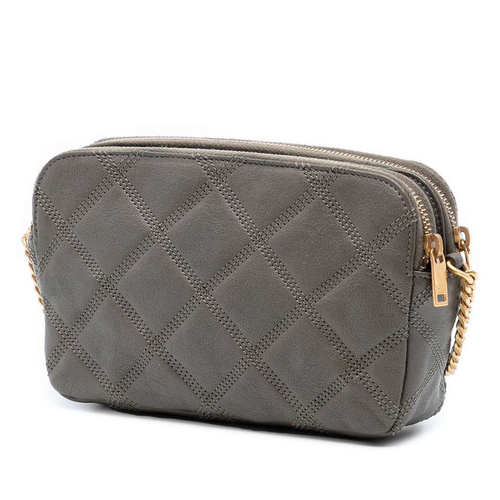 Saint Laurent Mini Quilted Lambskin Becky Double Zip Crossbody - 2