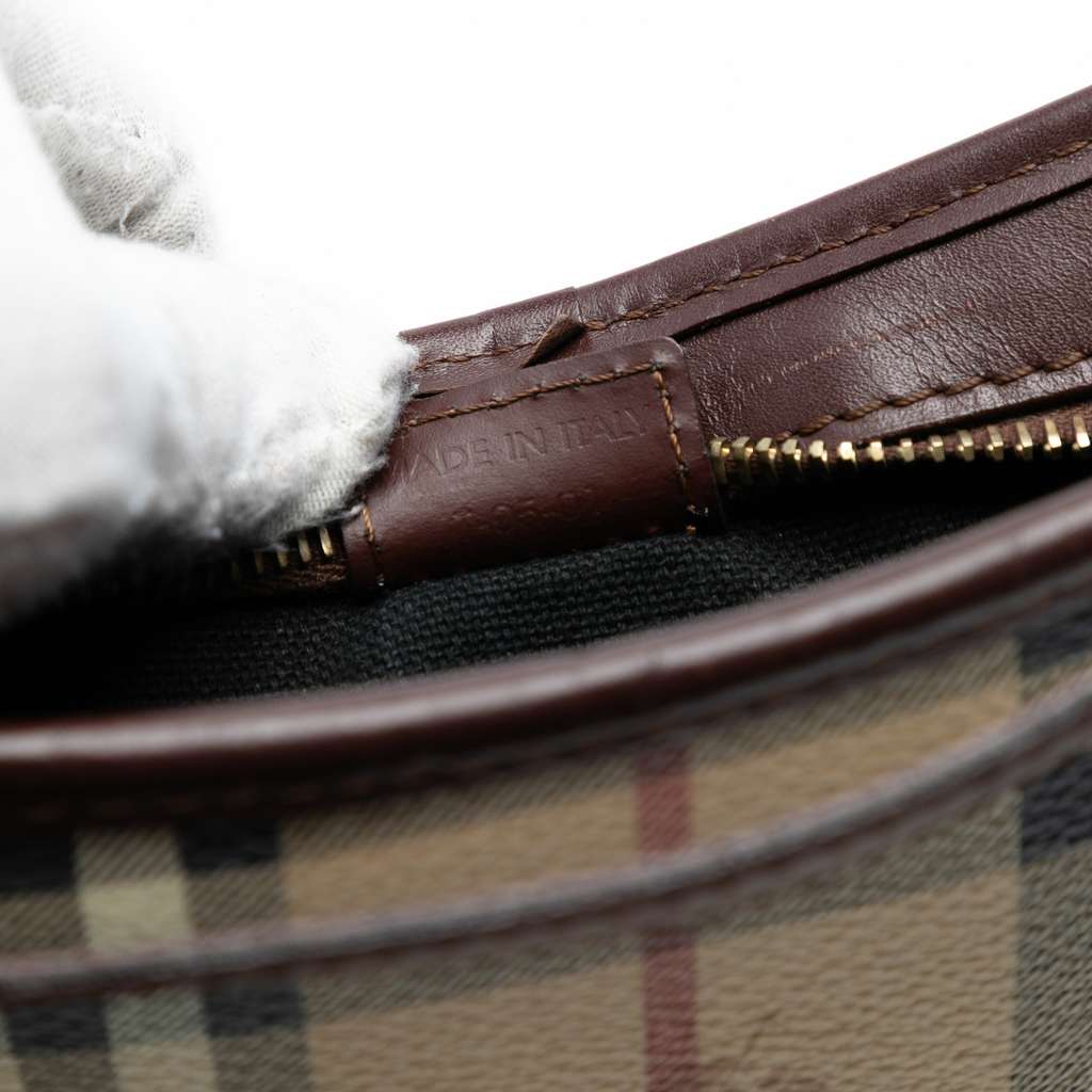 Burberry Haymarket Check Coated Canvas Shoulder Bag - 5