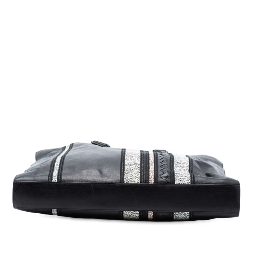 Bottega Veneta Intrecciato Trimmed Nappa Vertical Stripe Tote - 3