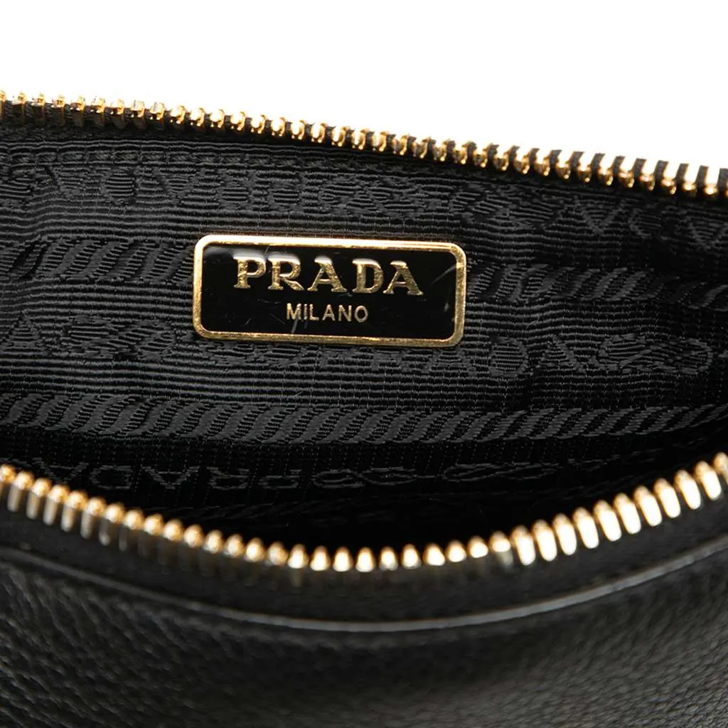 Prada Mini Vitello Phenix Crossbody Black Leather Good - Box View