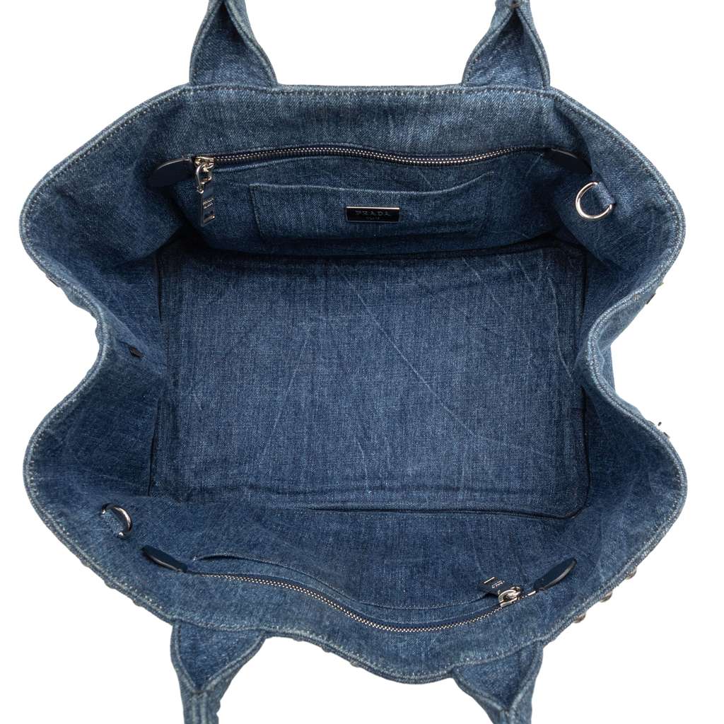 Prada Denim Canapa Bijoux Satchel - 4