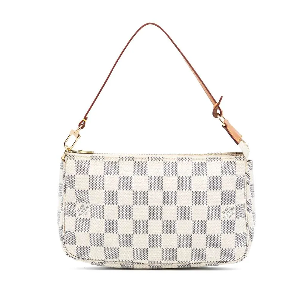 Louis Vuitton Damier Azur Pochette Accessoires White Good - Front View