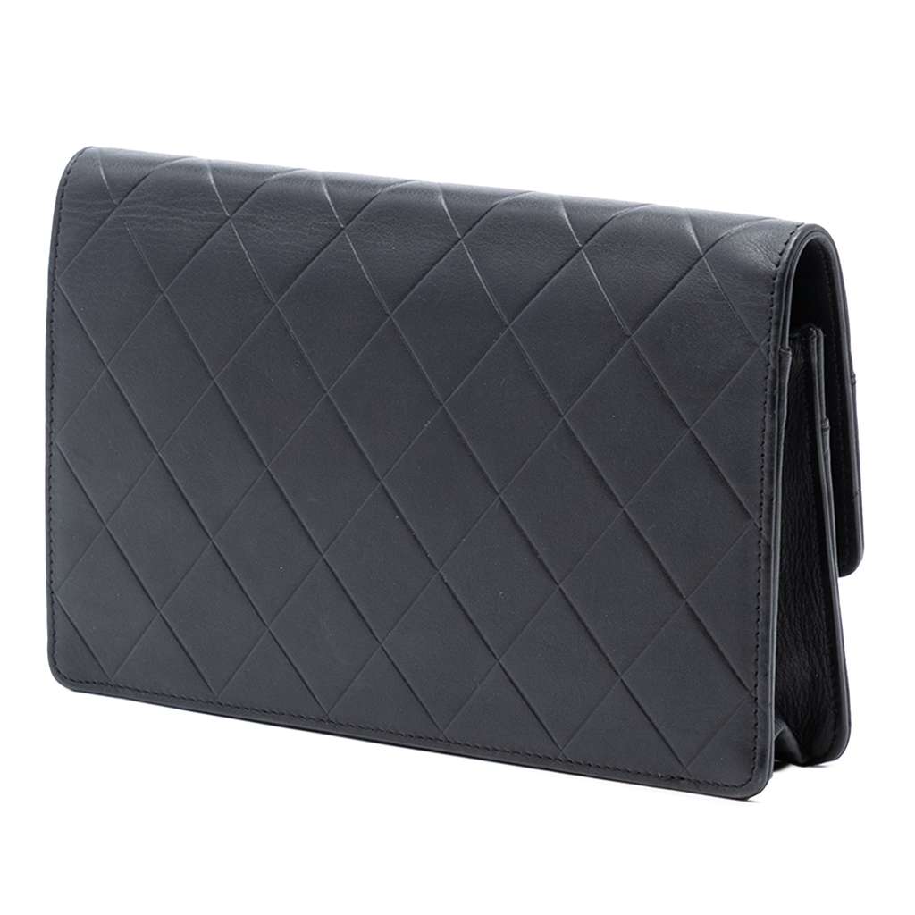 Chanel Quilted Lambskin Embossed LAX Wallet On Chain - 2