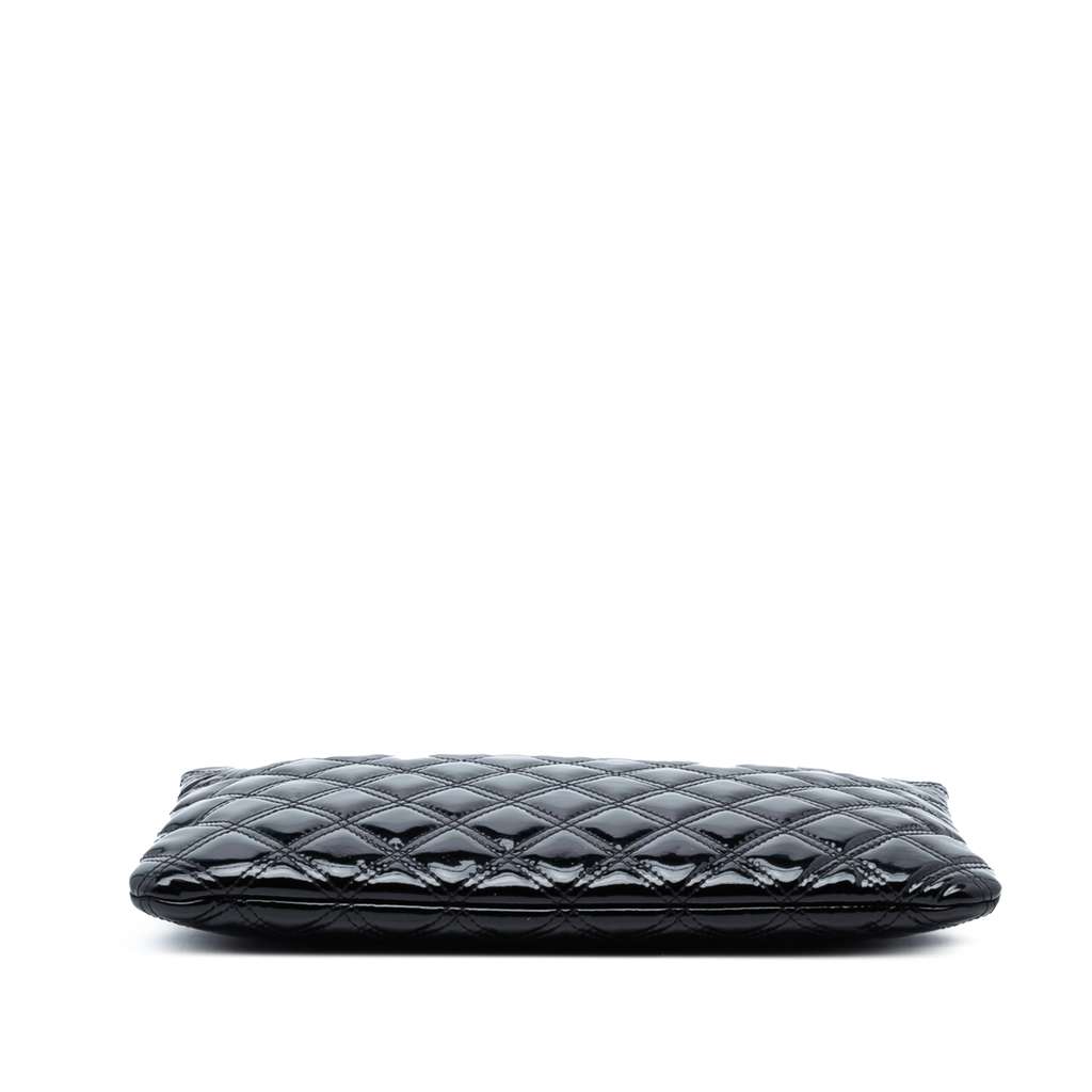 Chanel Medium Quilted Patent Double Stitch O Case Clutch - 3