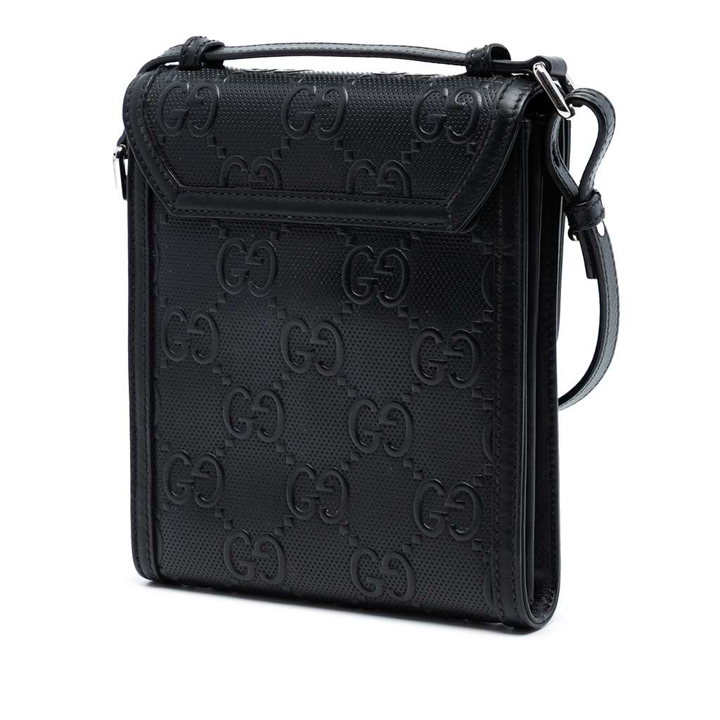 Gucci GG Embossed Leather Flap Crossbody - 2