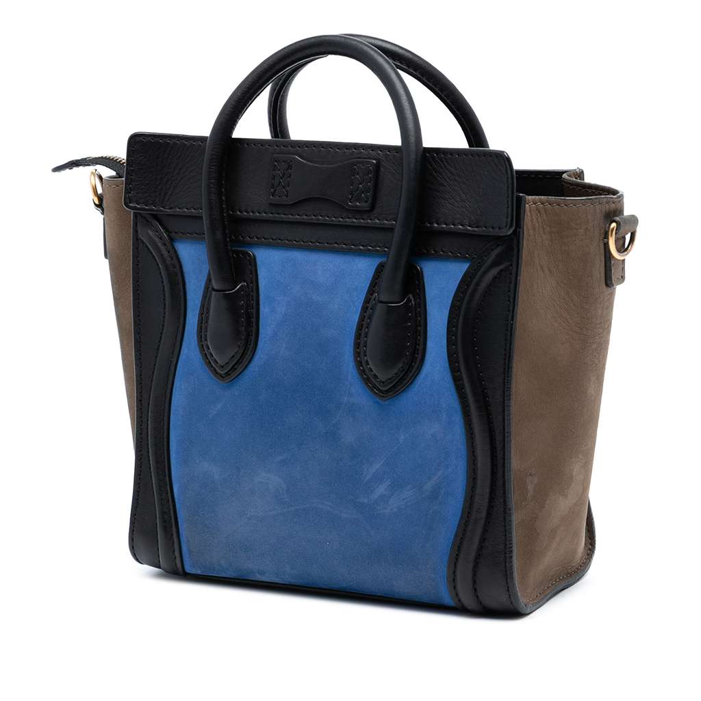Celine Nano Tricolor Nubuck and Calfskin Luggage Tote - 2