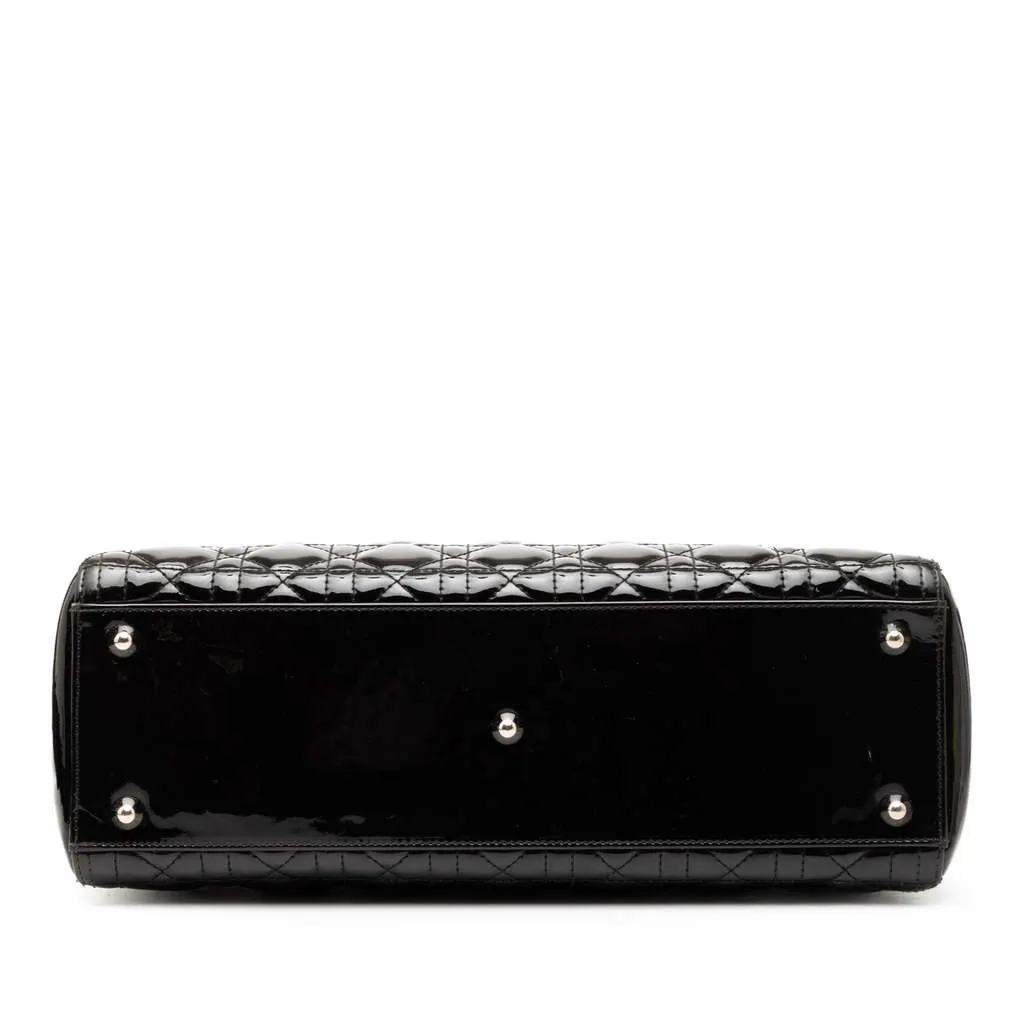 Dior Large Patent Cannage Lady Dior Black Leather Very good - Inside View