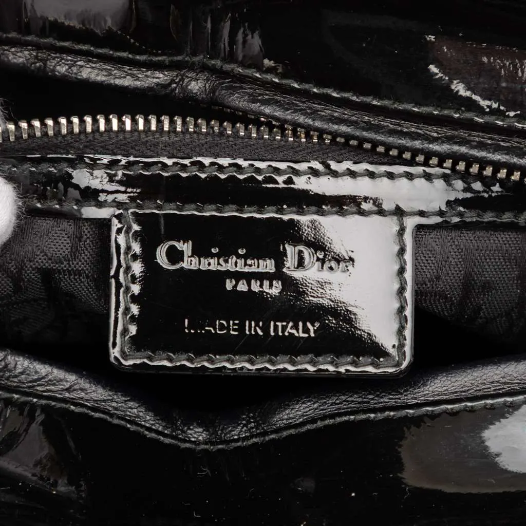Dior Large Patent Cannage Lady Dior Black Leather Very good - Box View
