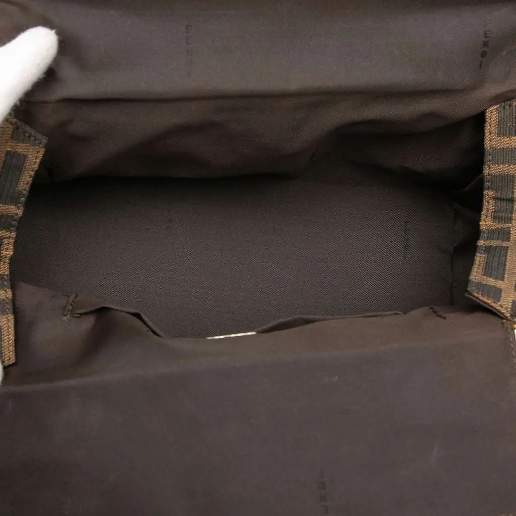 Fendi Zucca Canvas Bento Box Shoulder Bag Brown Canvas Very good - Model View