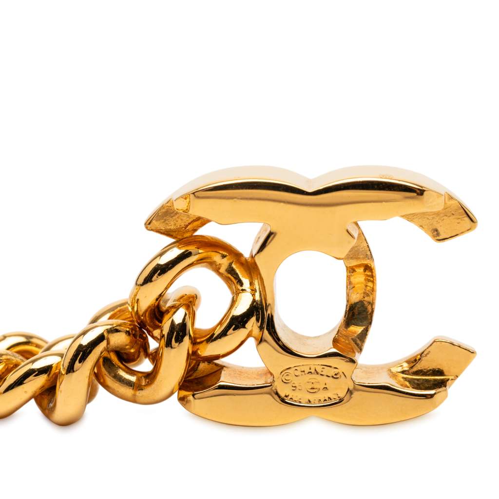 Chanel Gold Plated CC Turn Lock Bracelet - 5