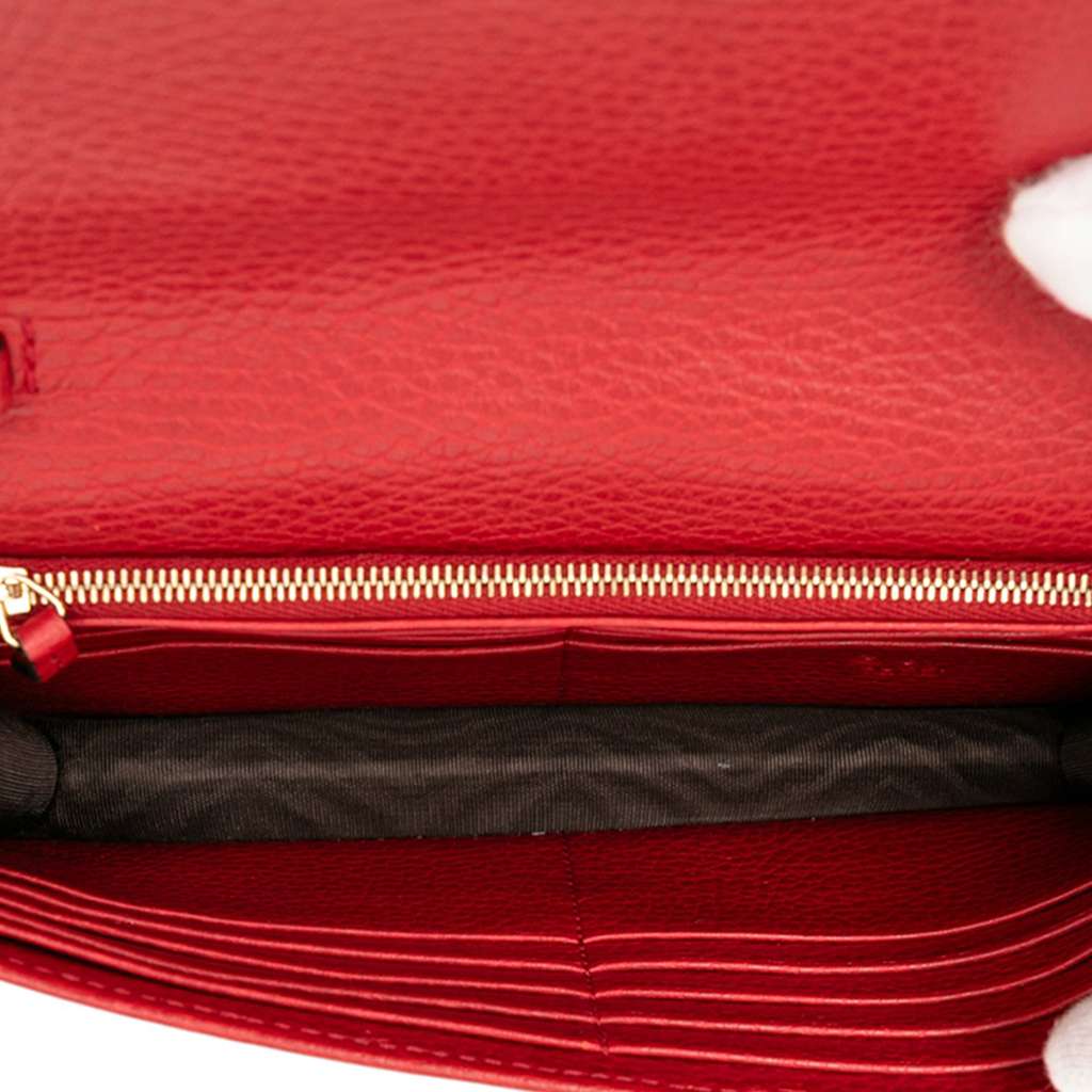 Gucci Leather Interlocking G Dollar Wallet on Chain - 4