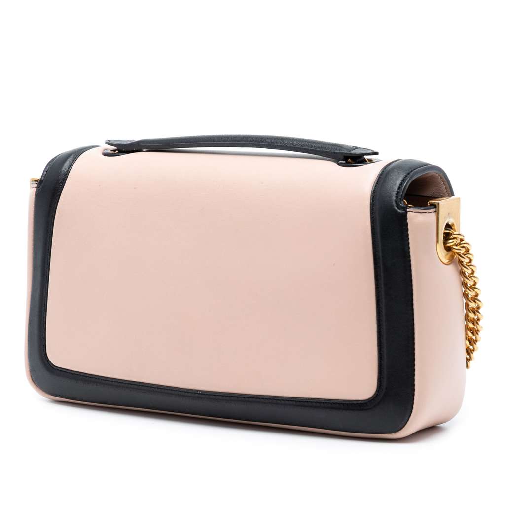 Fendi Bicolor Leather Chain Midi Baguette - 2