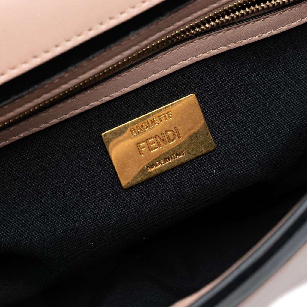 Fendi Bicolor Leather Chain Midi Baguette - 5