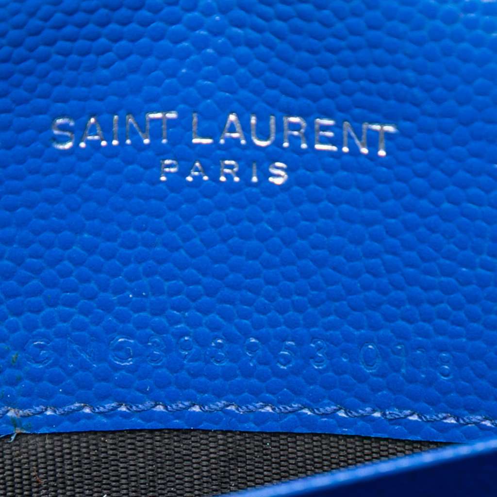 Saint Laurent Grain De Poudre Chevron Monogram Envelope Chain Wallet - 5
