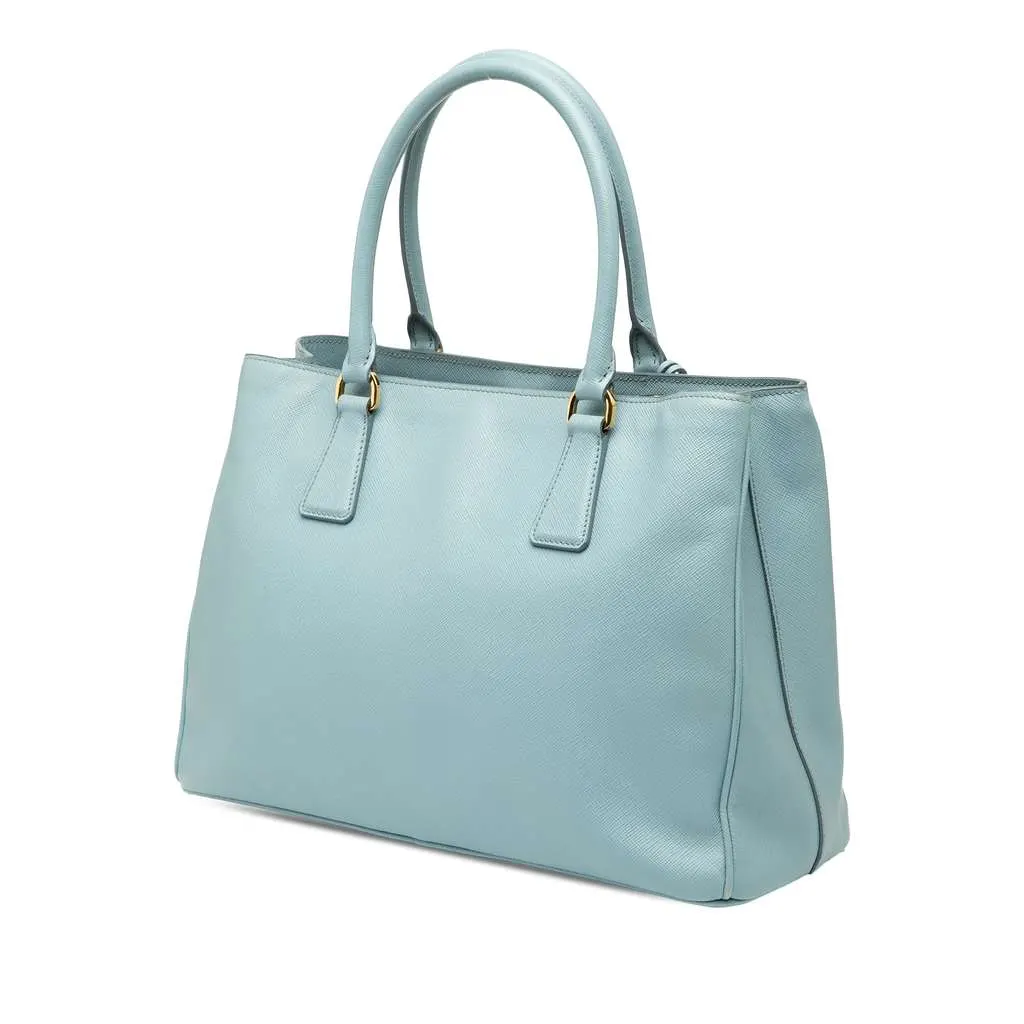 Prada Medium Saffiano Lux Galleria Satchel Blue Leather Very good - Back View
