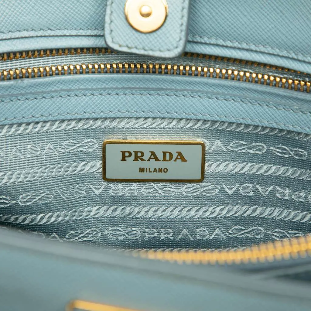 Prada Medium Saffiano Lux Galleria Satchel Blue Leather Very good - Box View