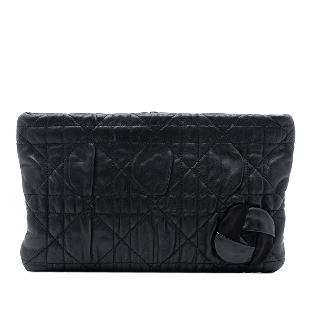 Dior Calfskin Cannage Rose Clutch