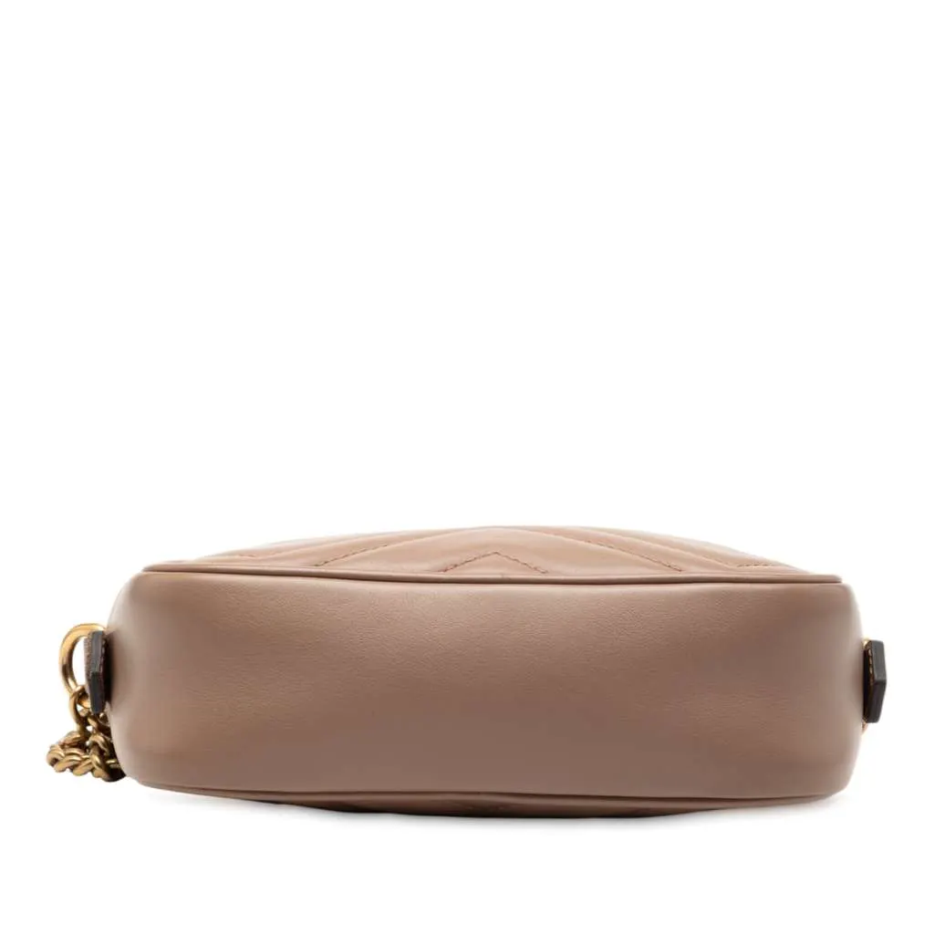 Gucci Mini GG Marmont Matelasse Leather Crossbody Brown Leather Very good - Inside View