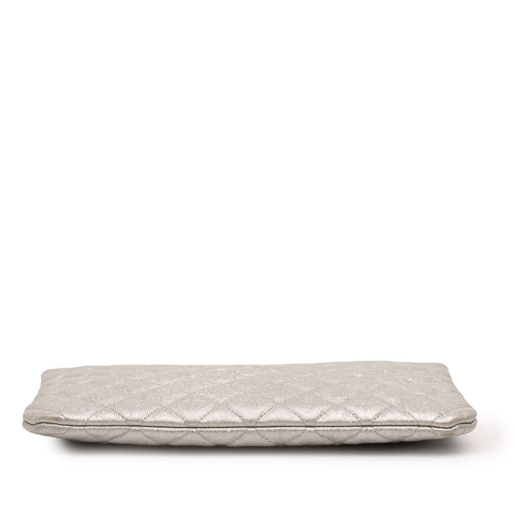 Chanel Medium Quilted Metallic Caviar O Case Clutch - 3