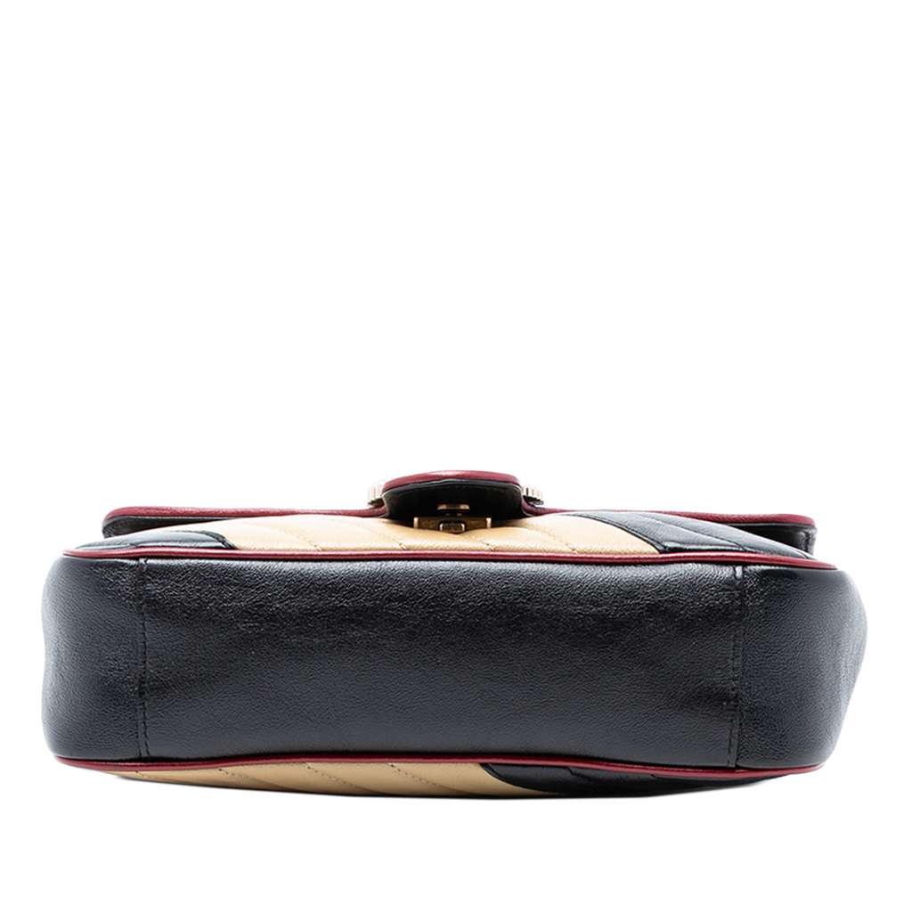 Gucci Medium GG Marmont Bicolor Matelasse Diagonal Leather Torchon Shoulder Bag - 3