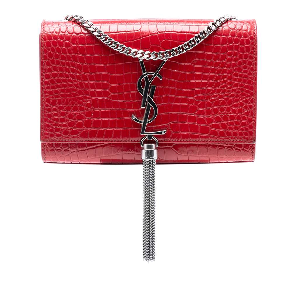 Saint Laurent Small Embossed Leather Kate Tassel Crossbody