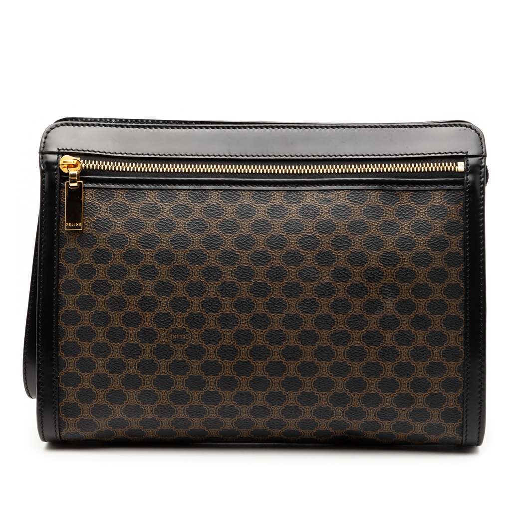 Celine Macadam Coated Canvas Clutch