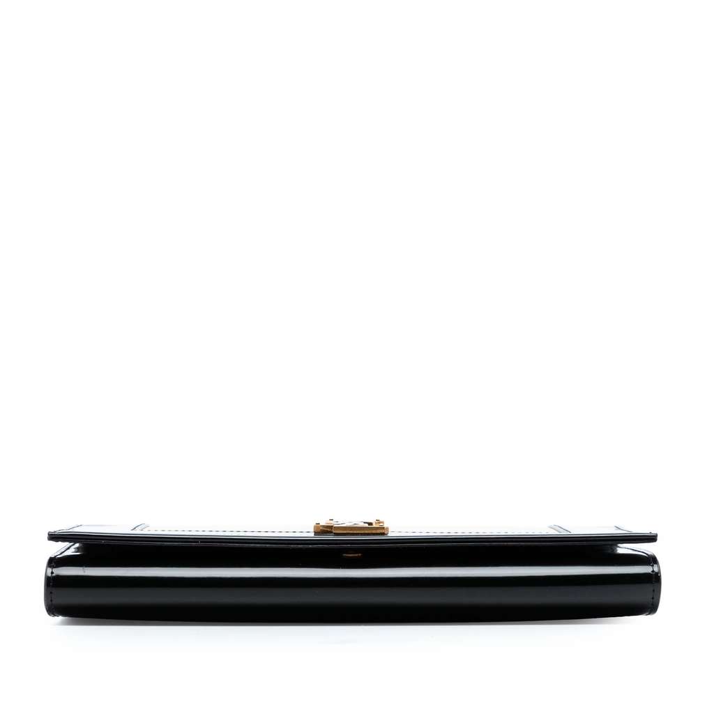 Saint Laurent Brushed Leather Trimmed Lambskin Cassandre Flap Pouch - 3