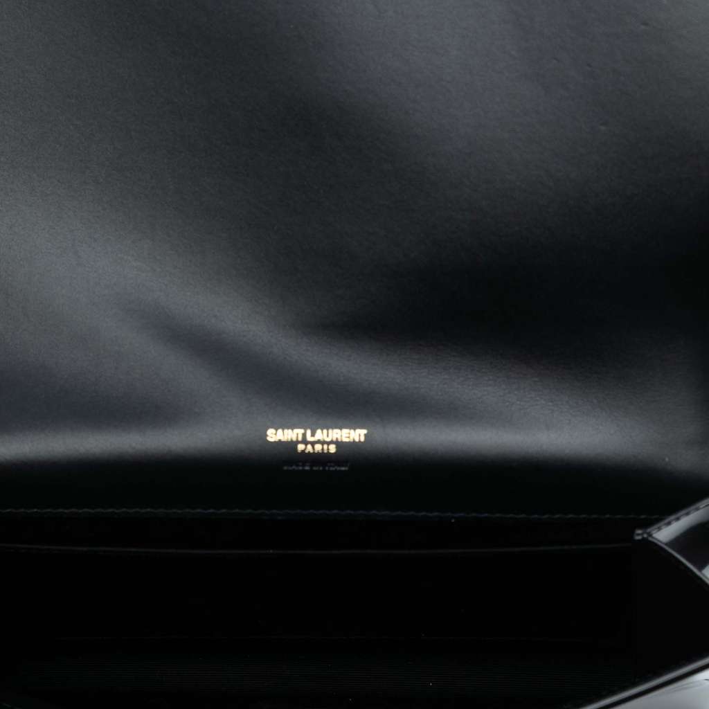 Saint Laurent Brushed Leather Trimmed Lambskin Cassandre Flap Pouch - 4