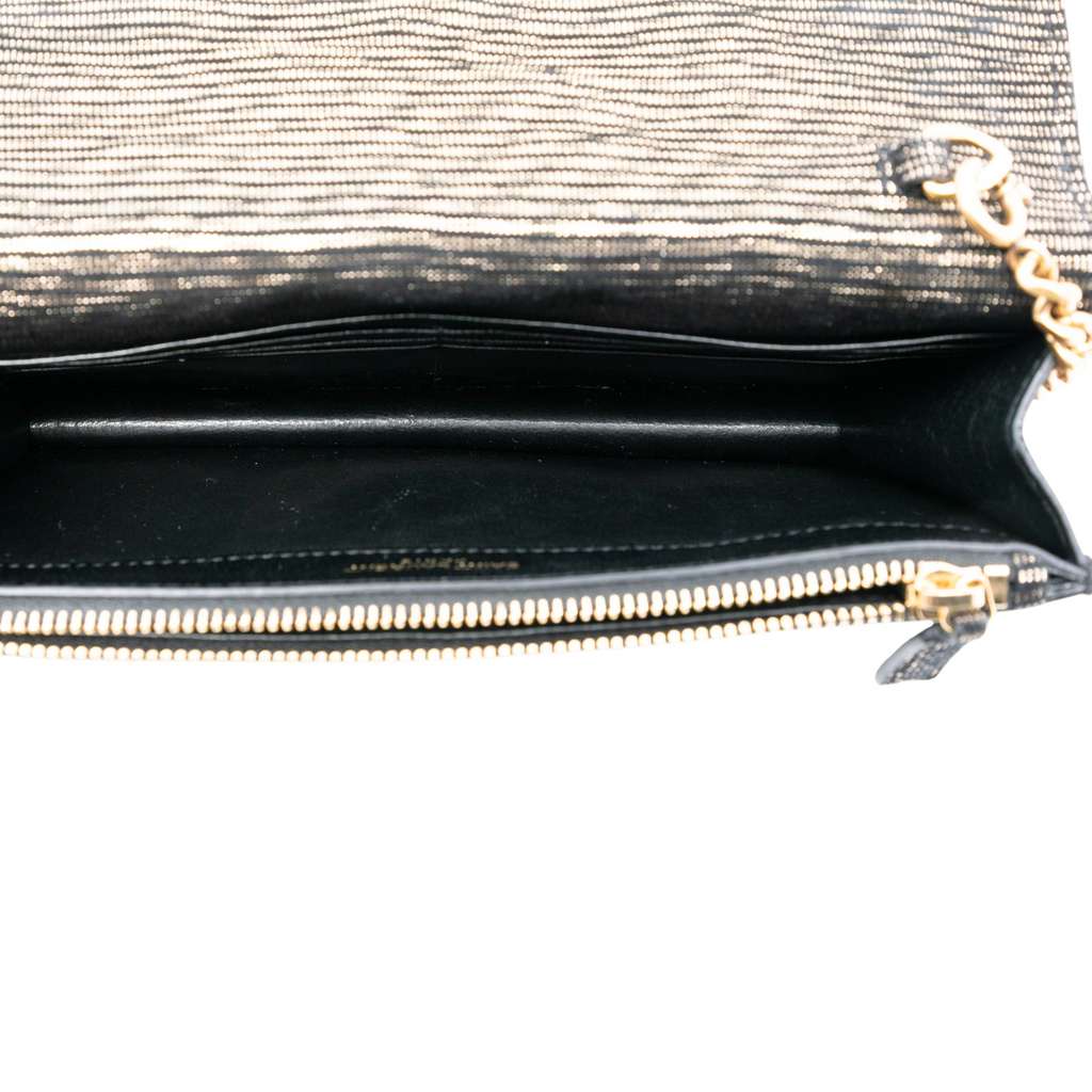 Saint Laurent Suede Monogram Kate Tassel Wallet on Chain - 4