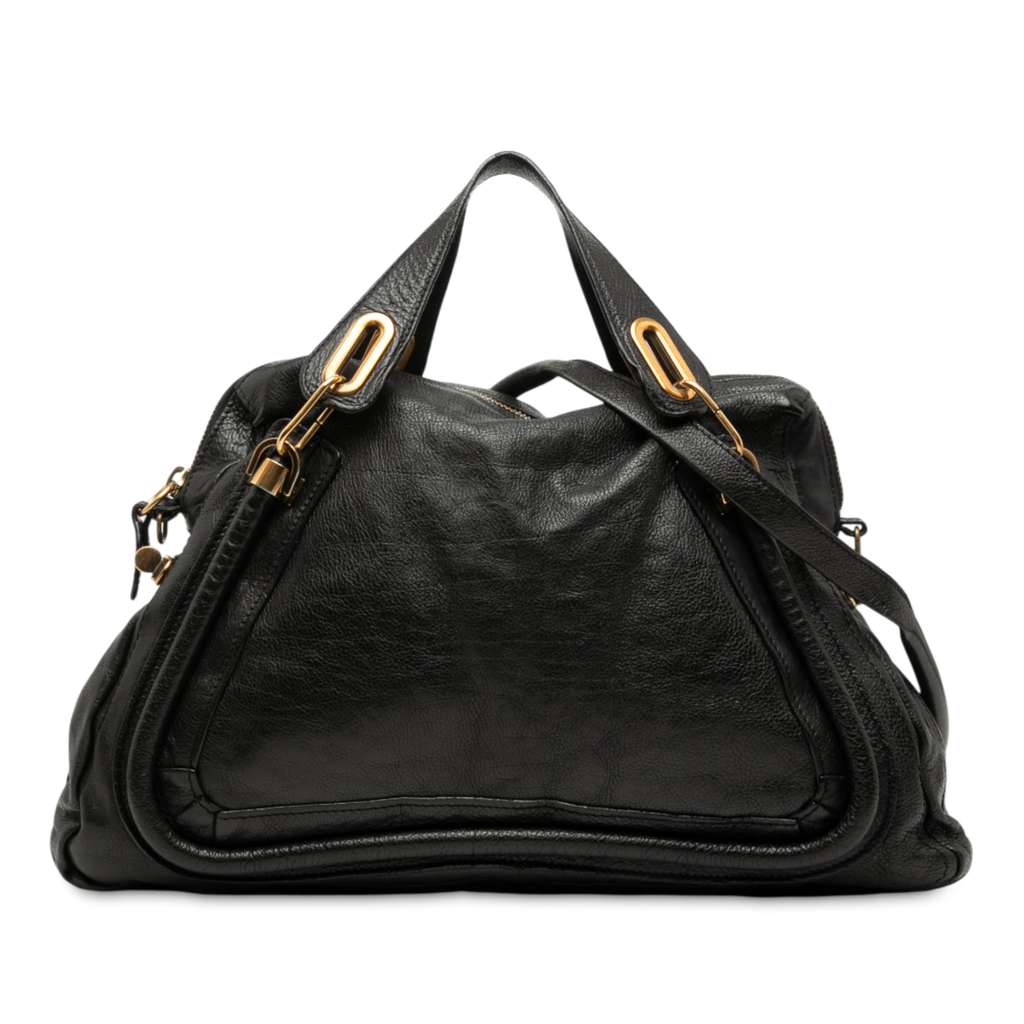Chloé Large Pebbled Leather Paraty Satchel