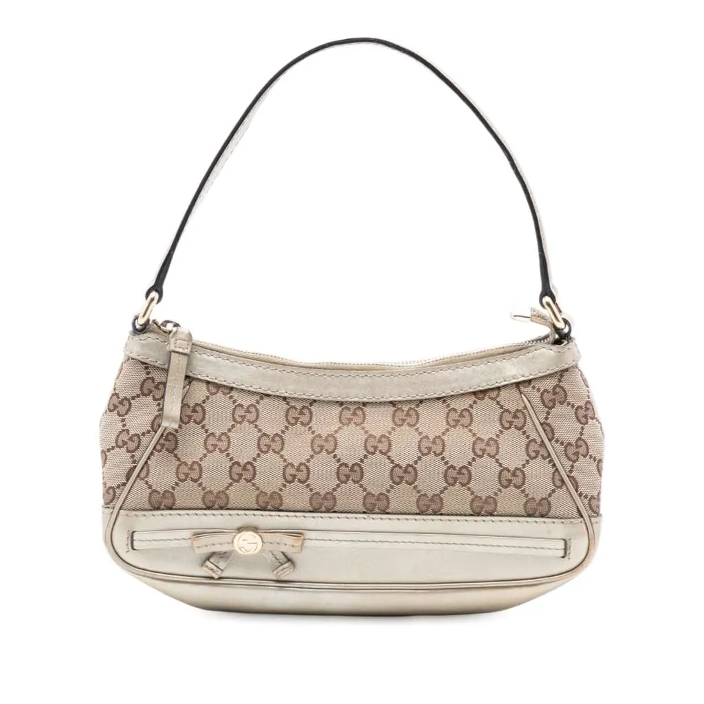 Gucci GG Canvas Mayfair Shoulder Bag Brown Canvas Good - Front View