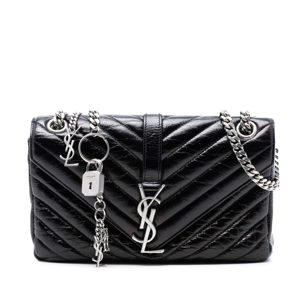 Saint Laurent Medium Crinkled Calfskin Punk Chain Bag