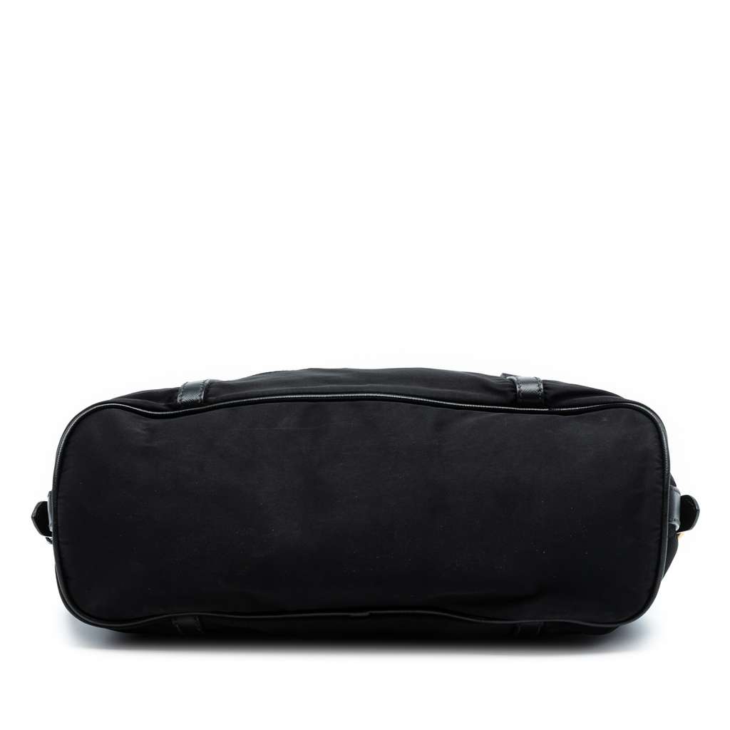 Prada Saffiano Trimmed Tessuto Logo Satchel - 3