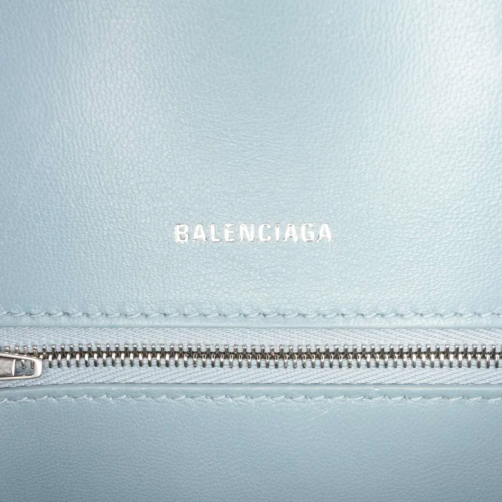 Balenciaga Small Croc Embossed Hourglass Top Handle Bag Blue Leather Very good - Box View