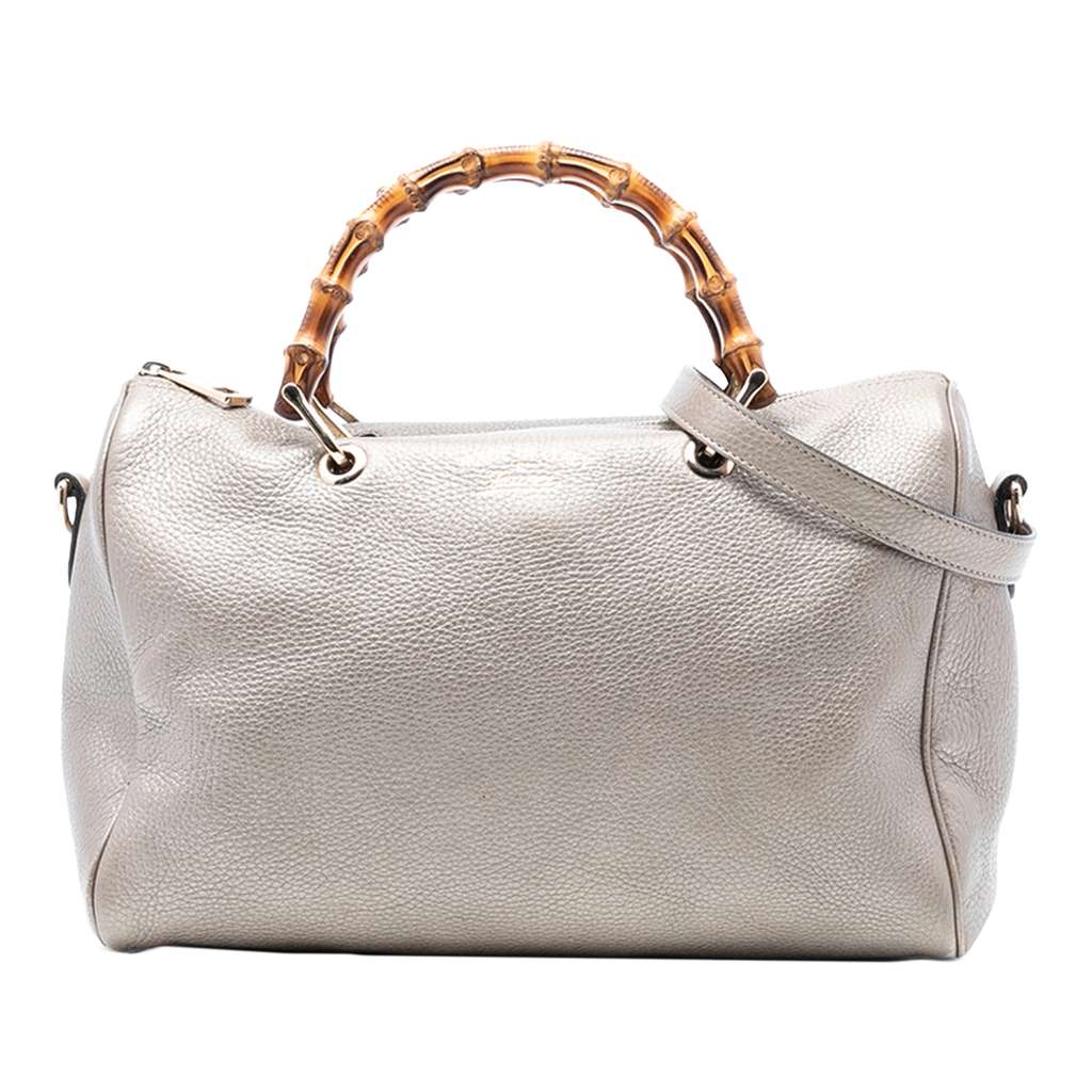 Gucci Medium Calfskin Bamboo Shopper Boston Bag