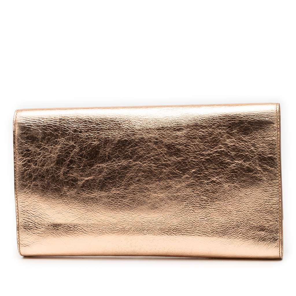 Saint Laurent Large Metallic Calfskin Monogram Belle De Jour Clutch - 2