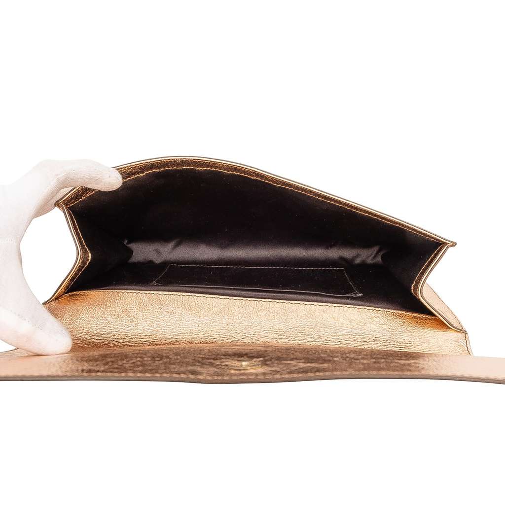 Saint Laurent Large Metallic Calfskin Monogram Belle De Jour Clutch - 4